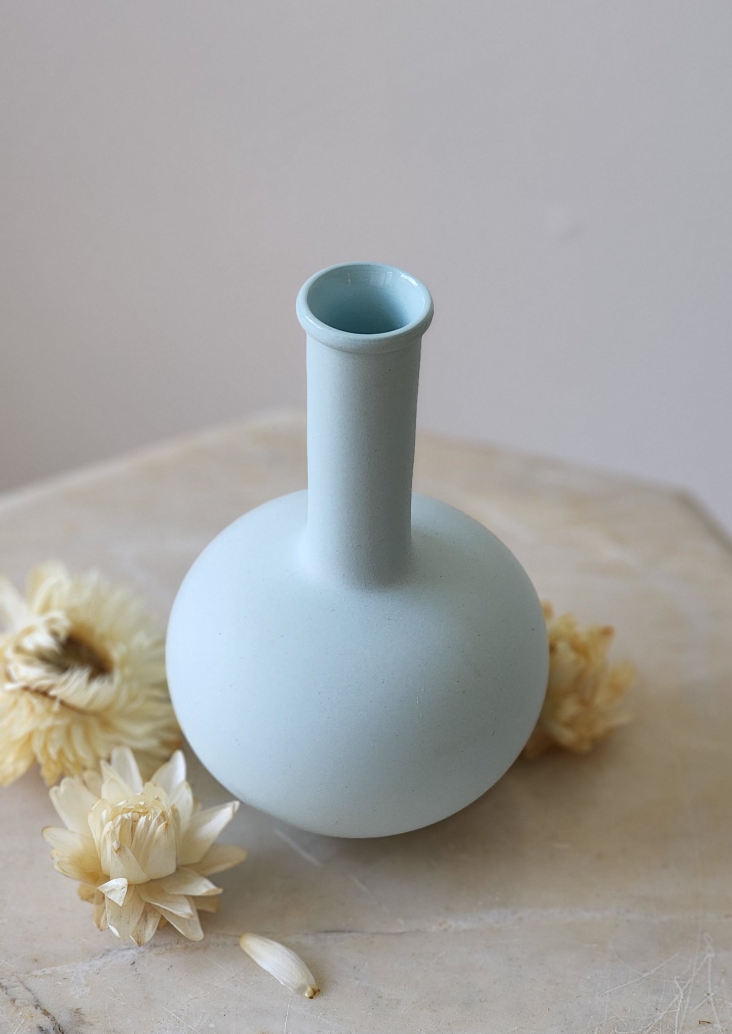 Porcelain Mini Long Neck Vase - Sky Blue