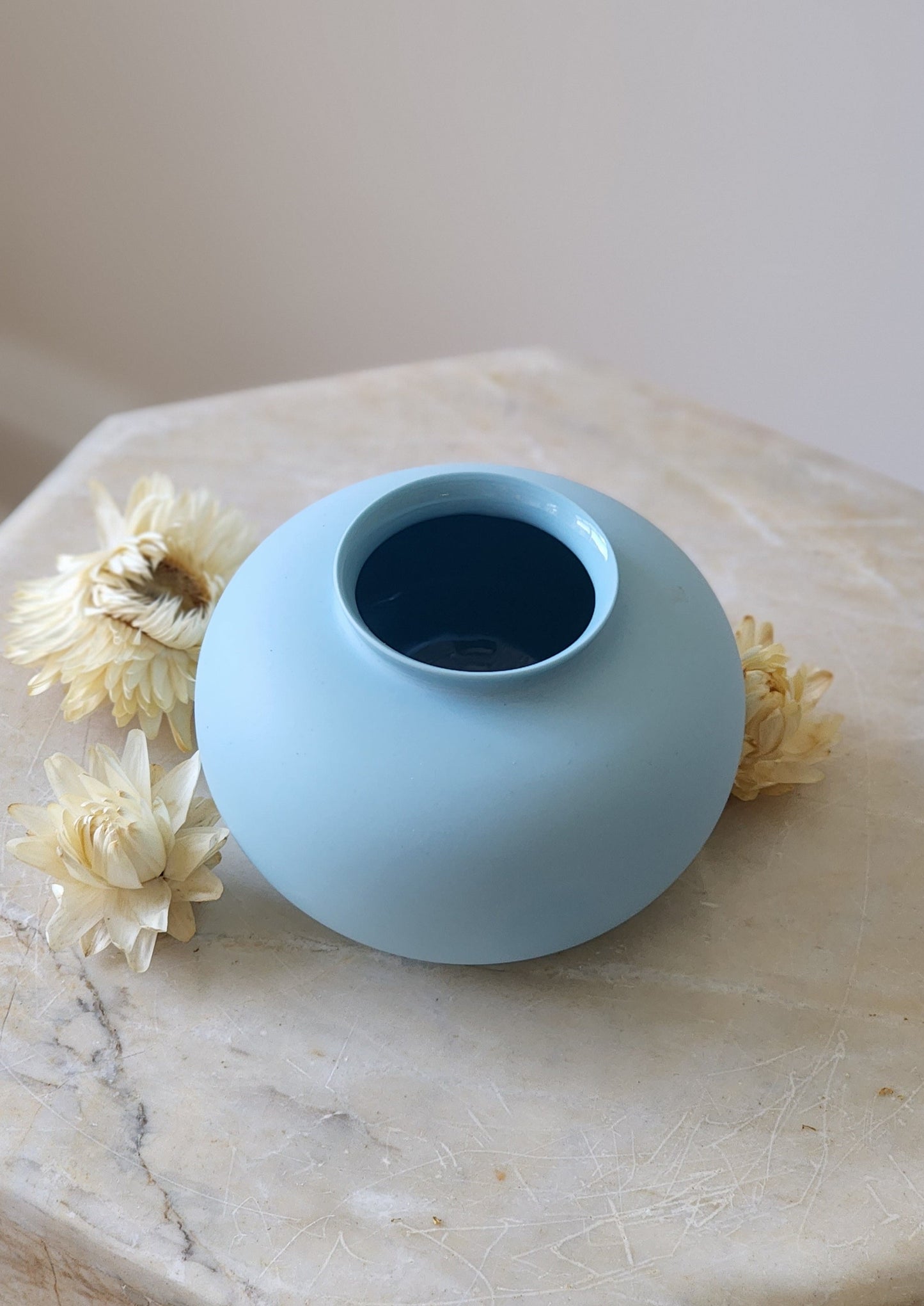 Porcelain Mini Apple Vase - Sky Blue