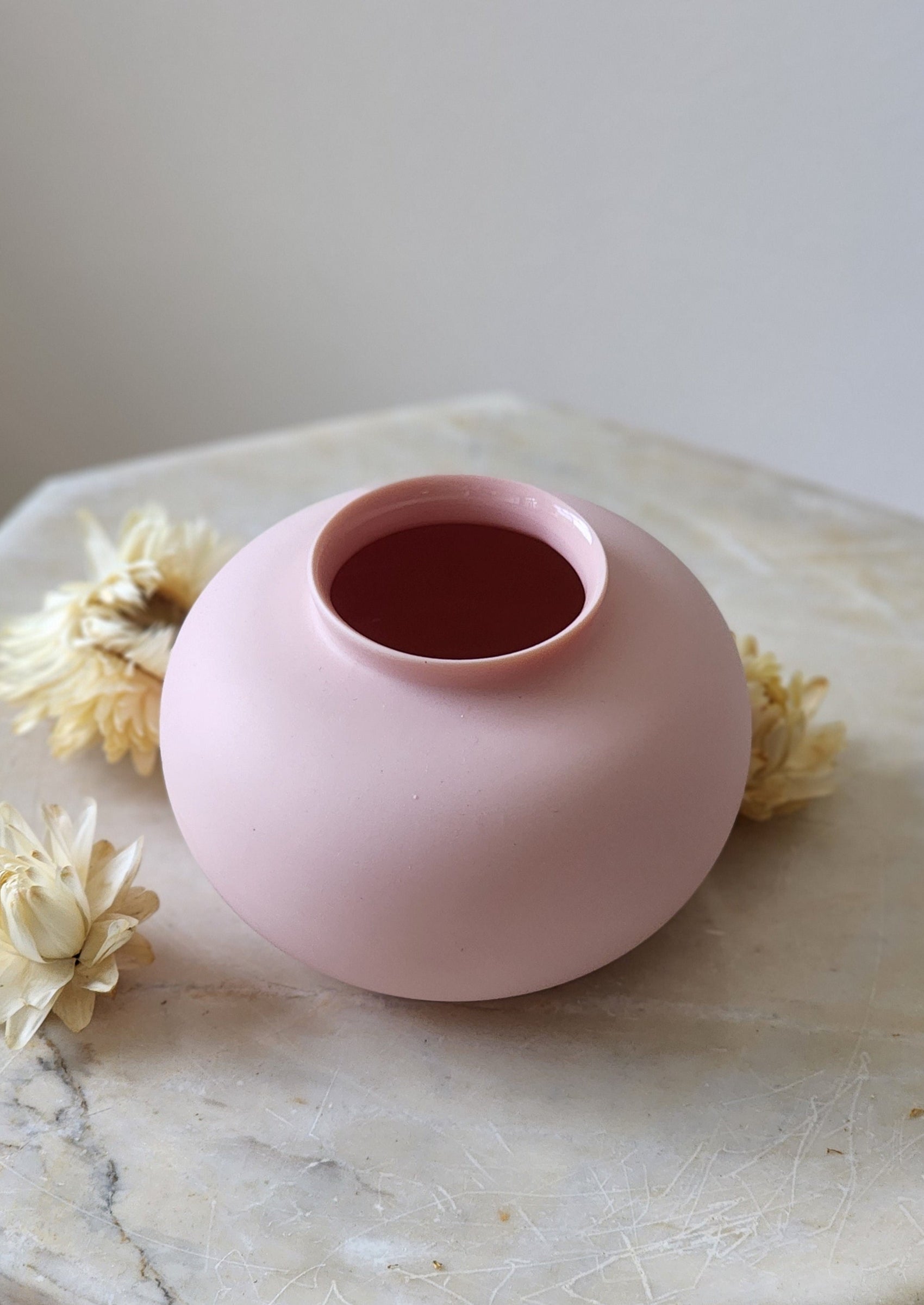 Porcelain Mini Apple Vase - Pale Pink