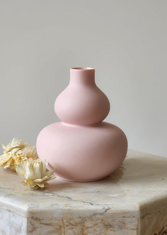 Porcelain Mini Double Gourd Vase - Pale Pink