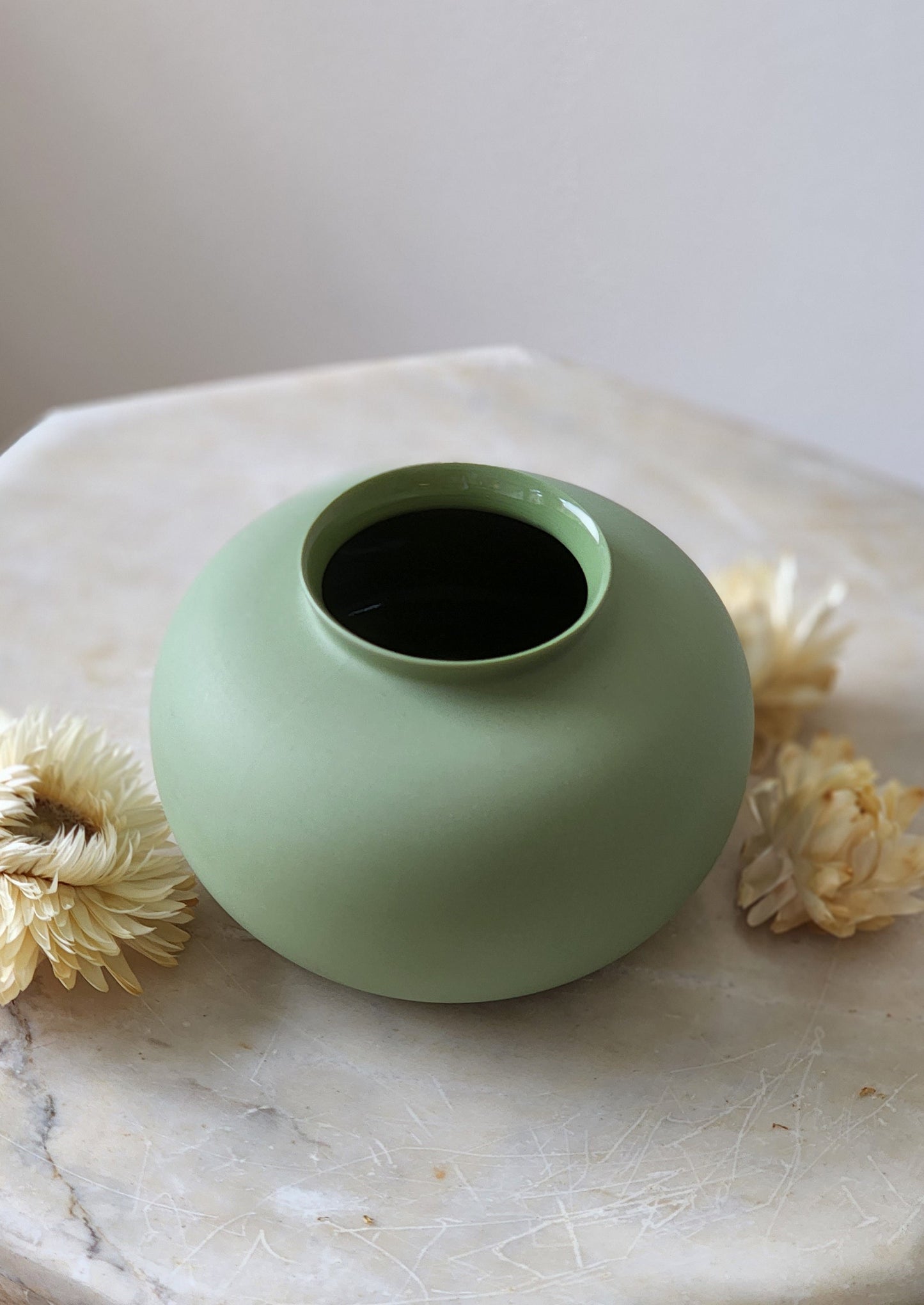 Porcelain Mini Apple Vase - Deep Sage