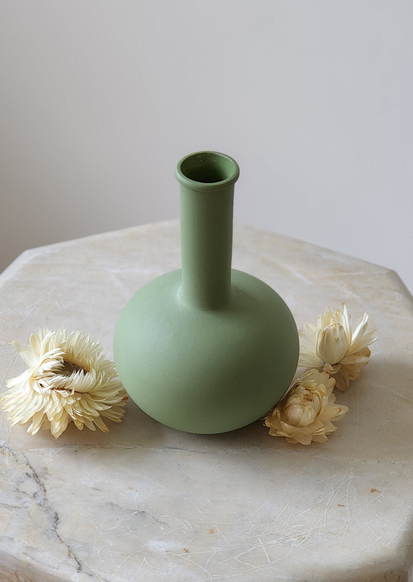 Porcelain Mini Long Neck Vase - Deep Sage