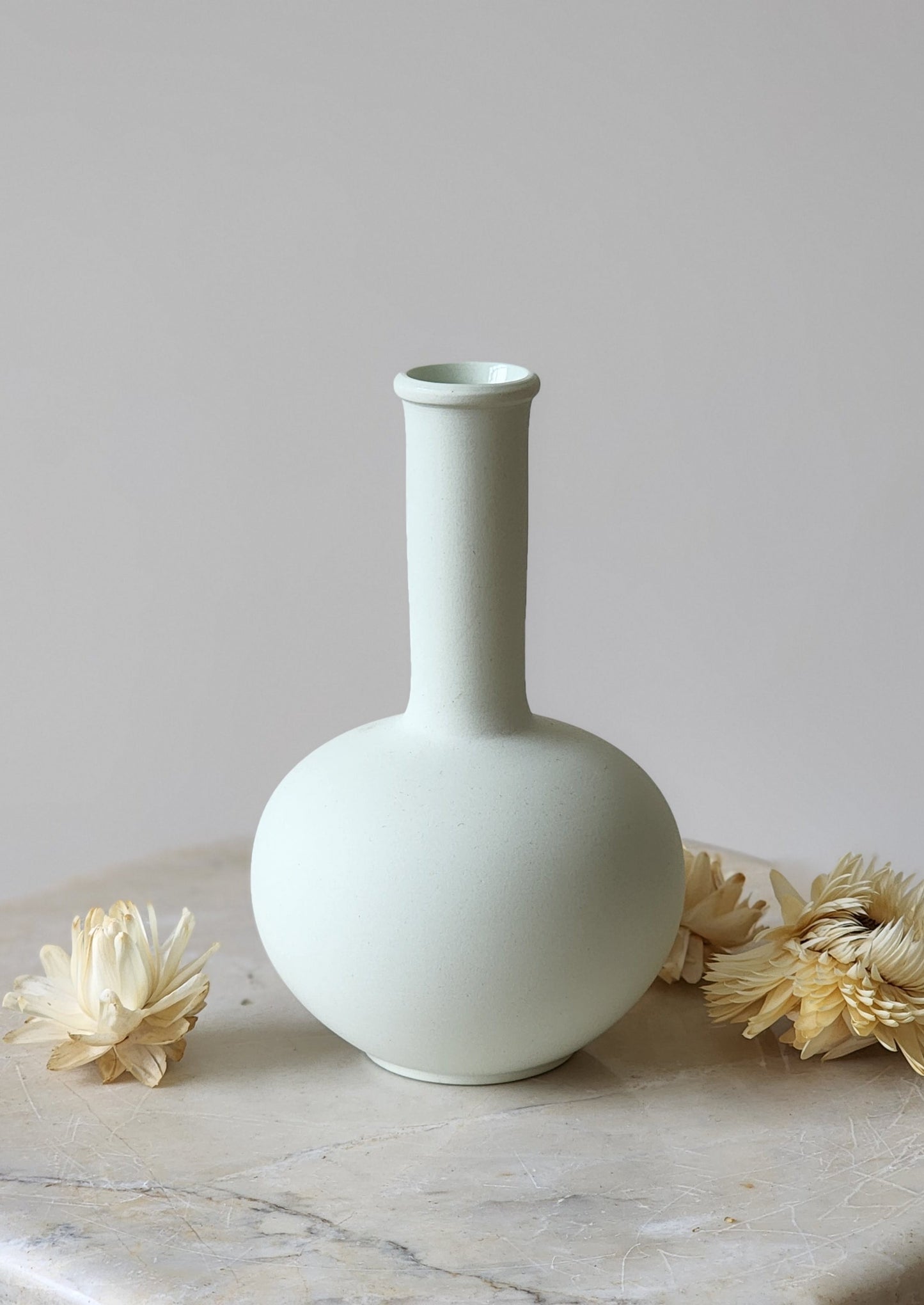 Porcelain Mini Long Neck Vase - Winter Mint