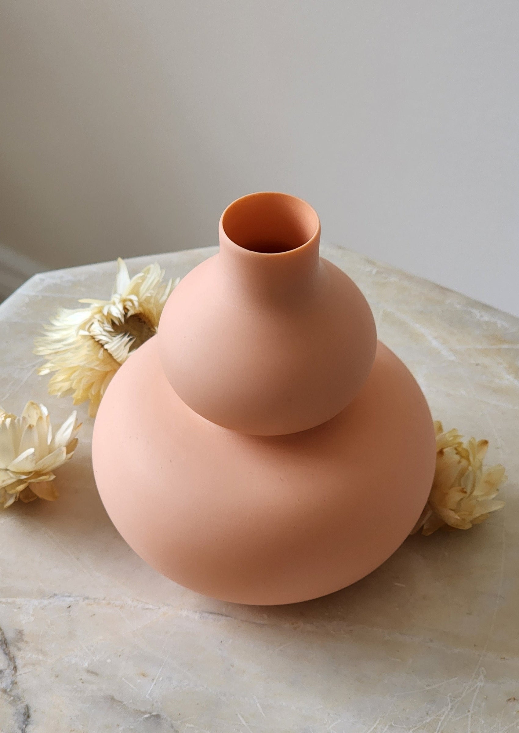 Porcelain Mini Double Gourd Vase - Tangerine