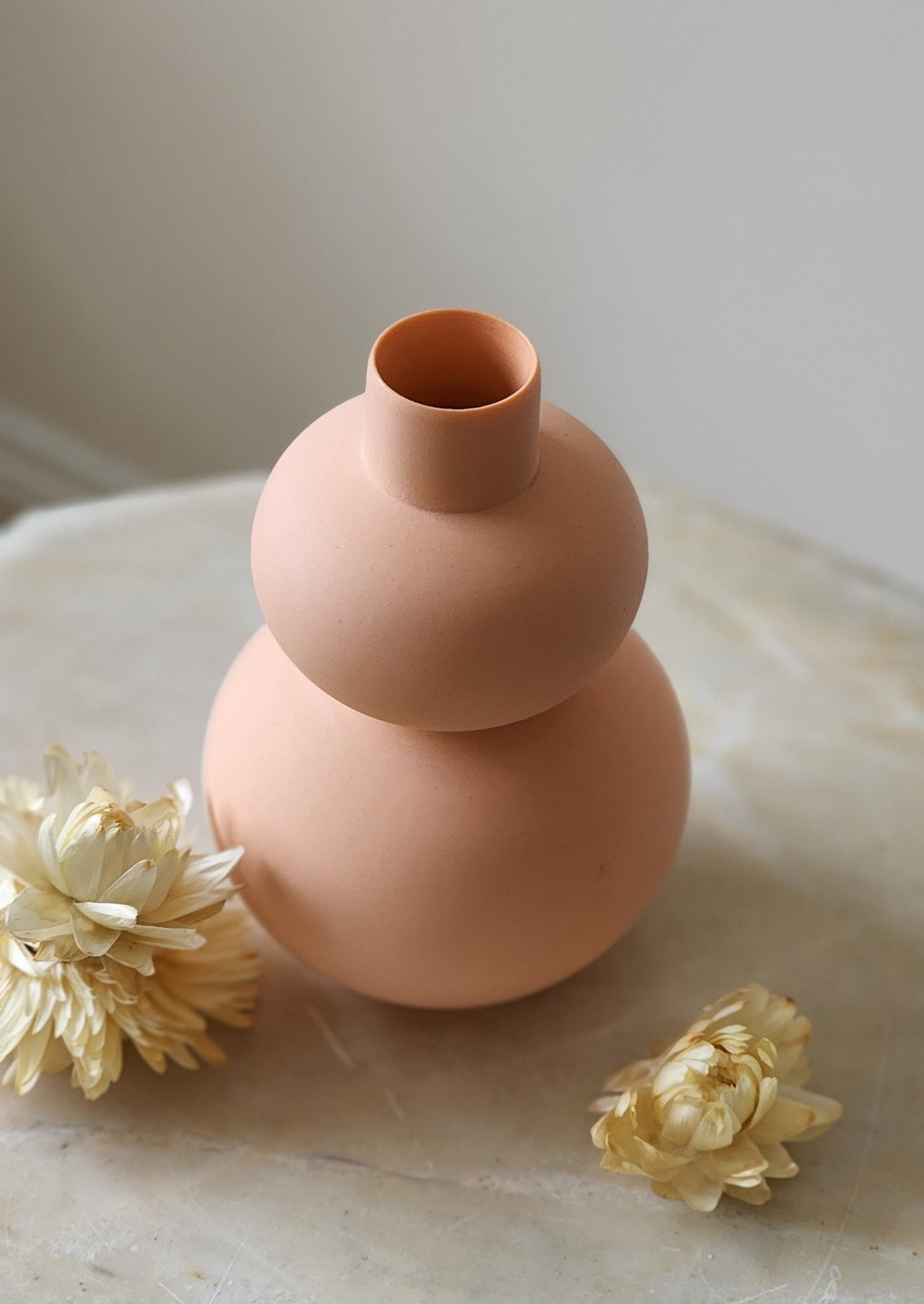 Porcelain Mini Double Apple Vase - Tangerine
