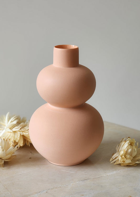 Porcelain Mini Double Apple Vase - Tangerine