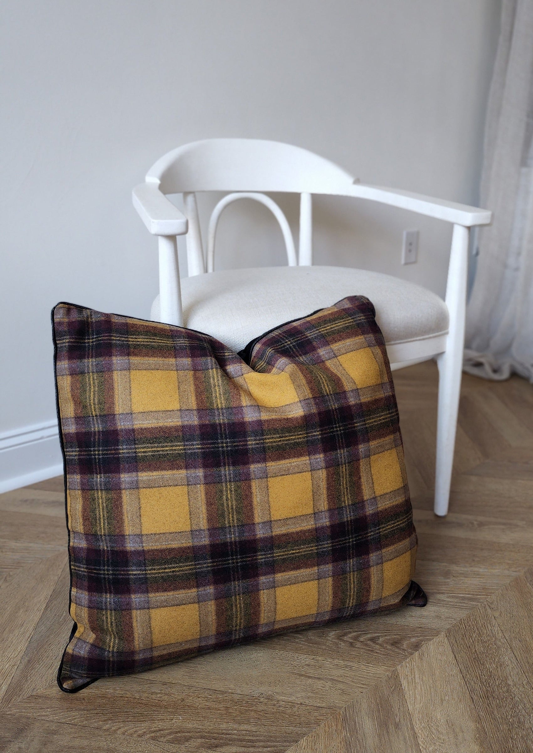 Cozy Plaid Wool Pillow