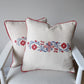 Floral Pillow with Nordic Embroidery