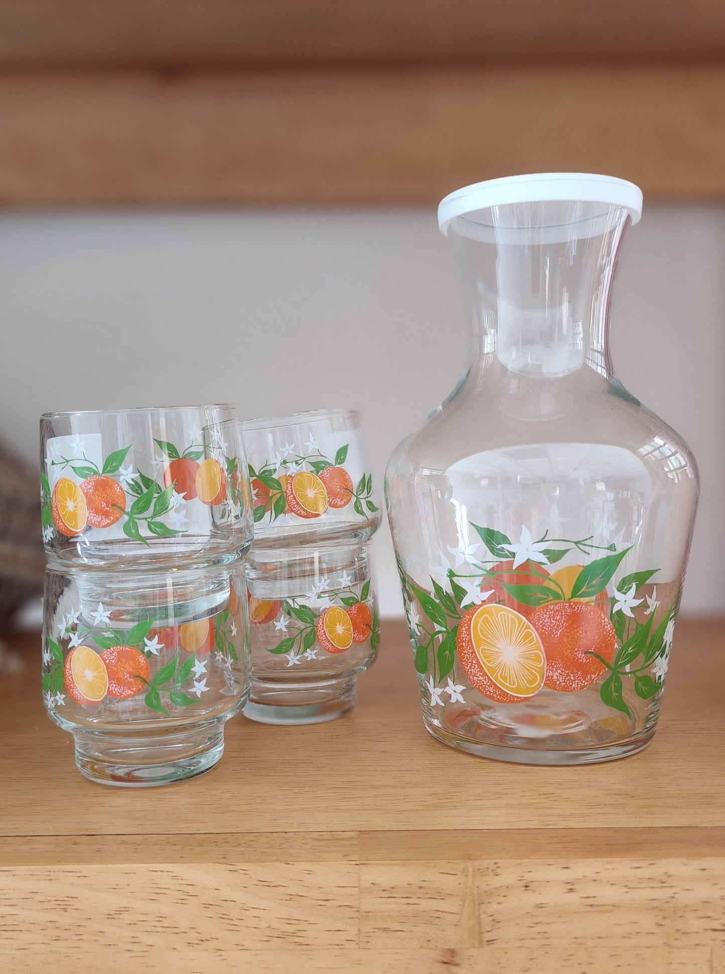 Vintage Orange Motif Juice Set