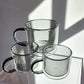 Gray Double Wall Insulated Glass Mug