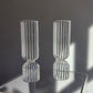 Handmade French Style Ribbed Glass Vase - Clear