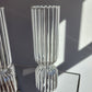 Handmade French Style Ribbed Glass Vase - Clear