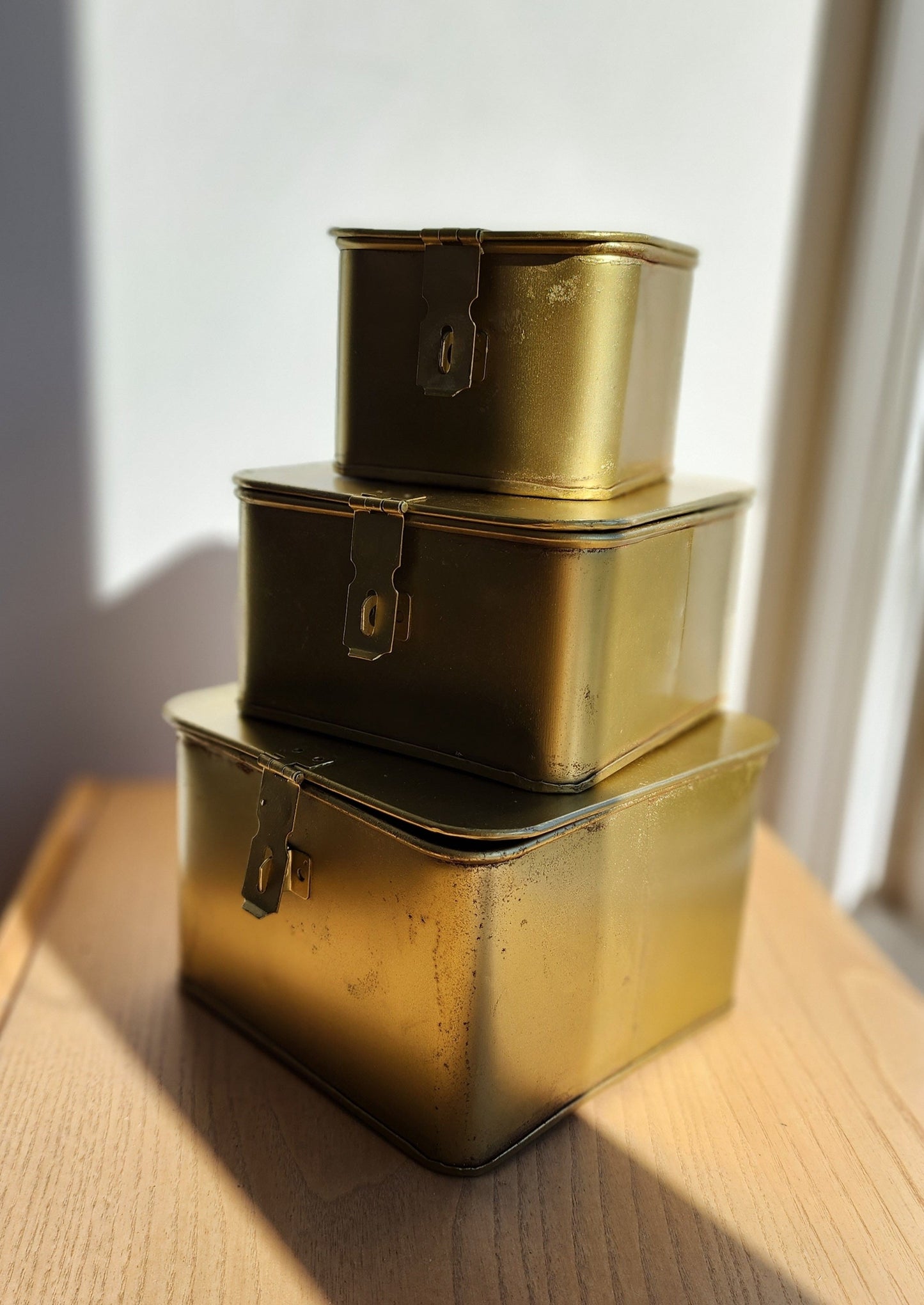 Decorative Metal Nesting Boxes, Set of 3