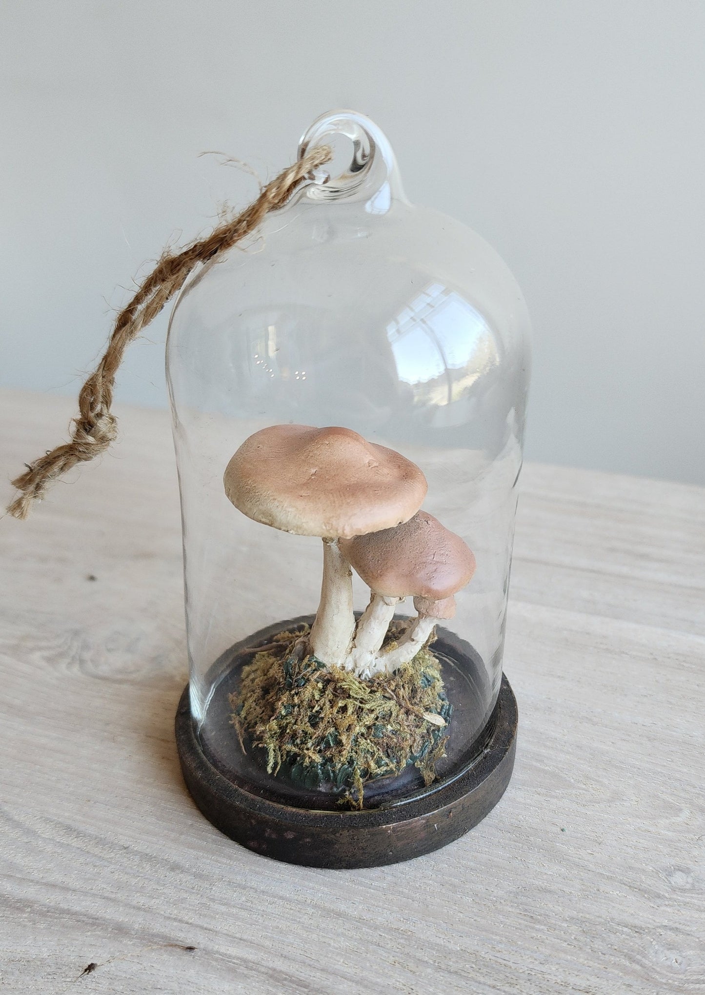 Glass Cloche Mushroom Ornament