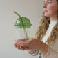 Domed Glass Drink Cup--Green