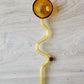 Fun Colorful Swirly Glass Spoon--Amber + Yellow