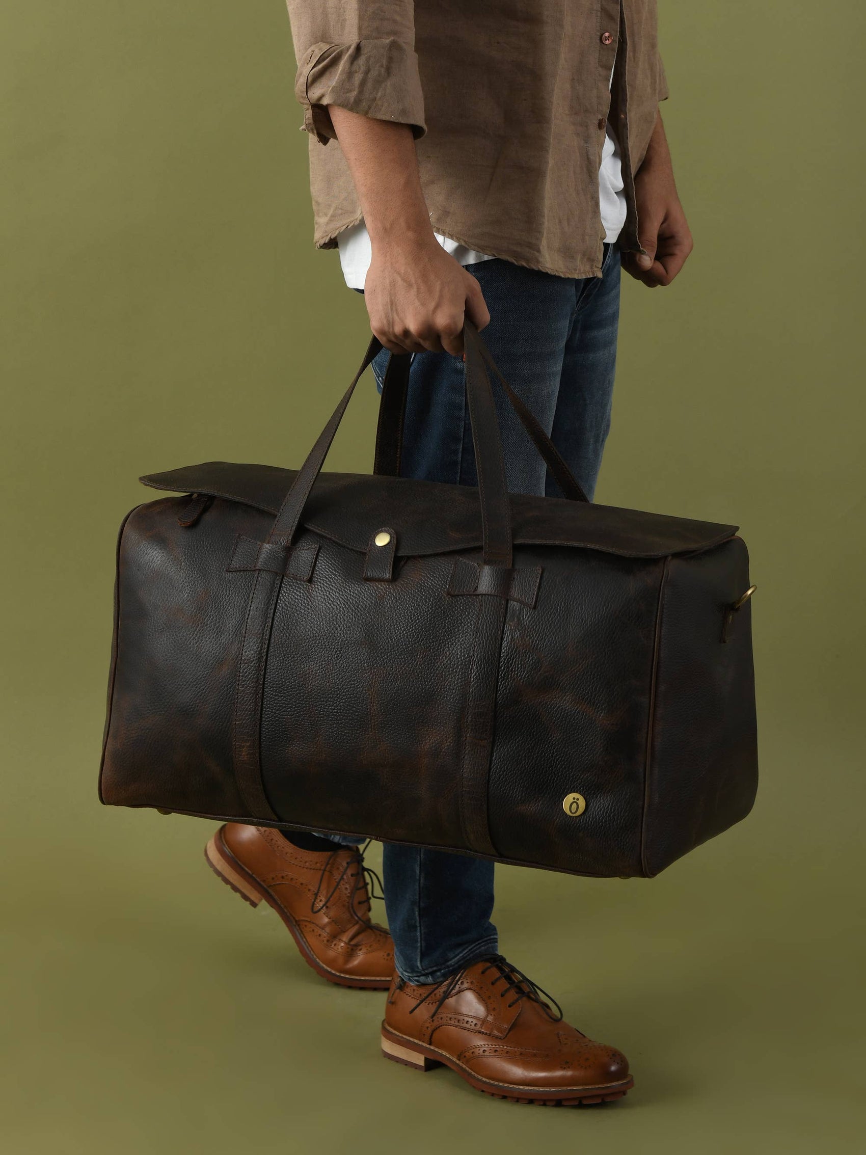 Darell Buffalo Leather Duffle Bag