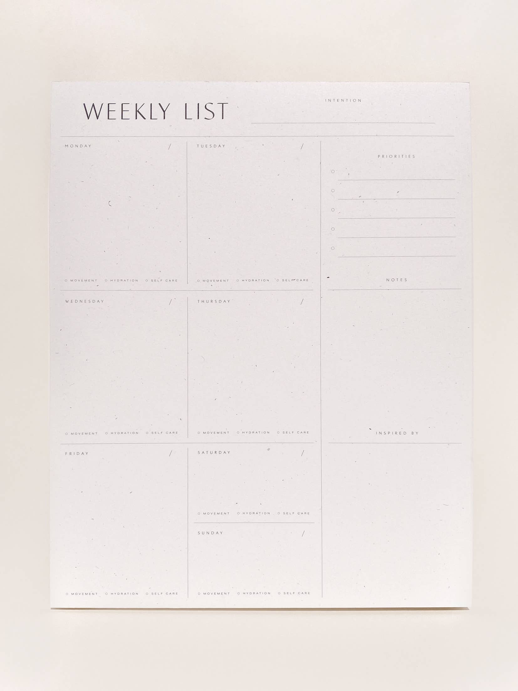 Weekly List Pad