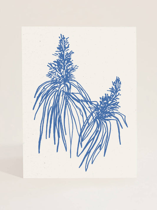 Botanical Art Print in Cobalt