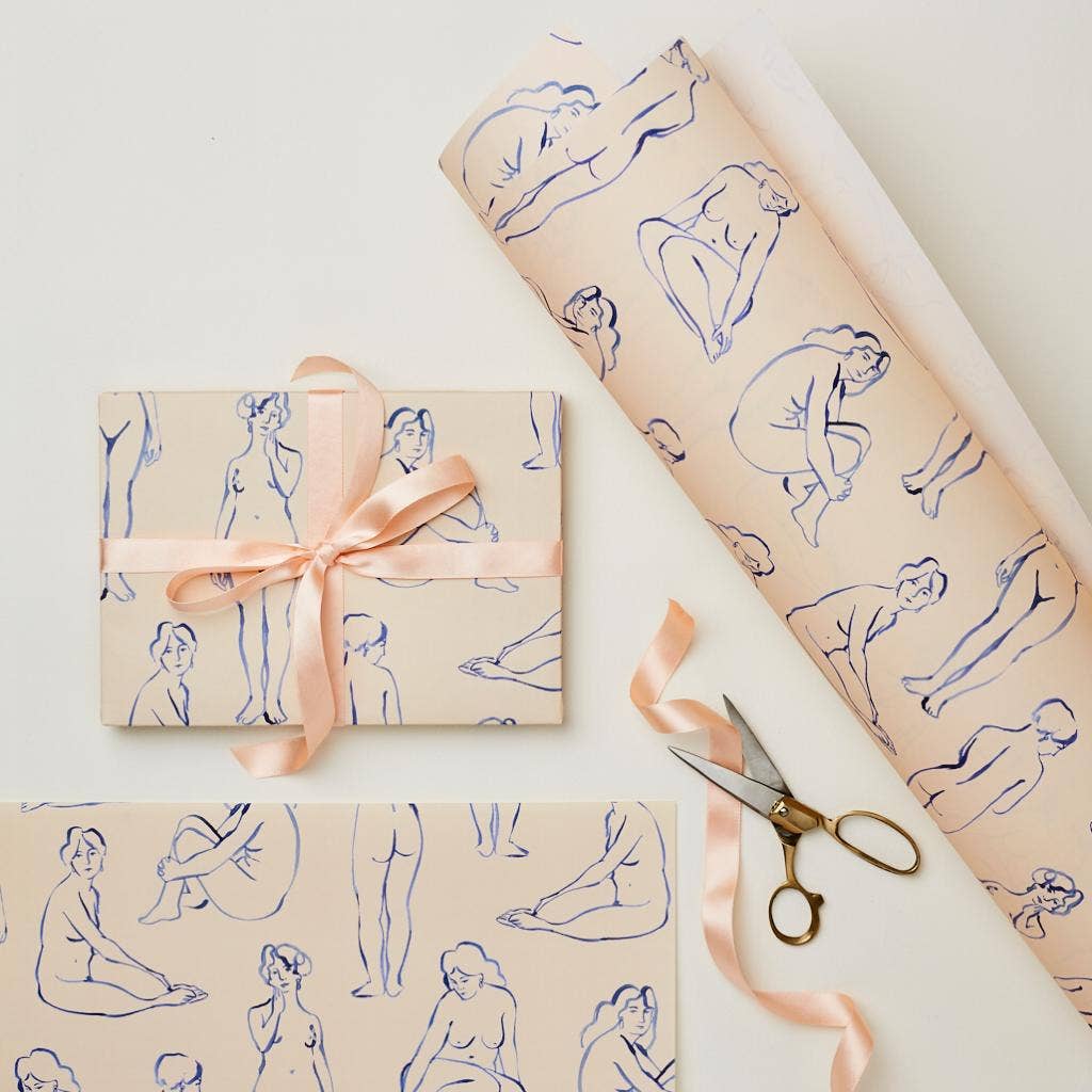 Blue Nudes Patterned Paper