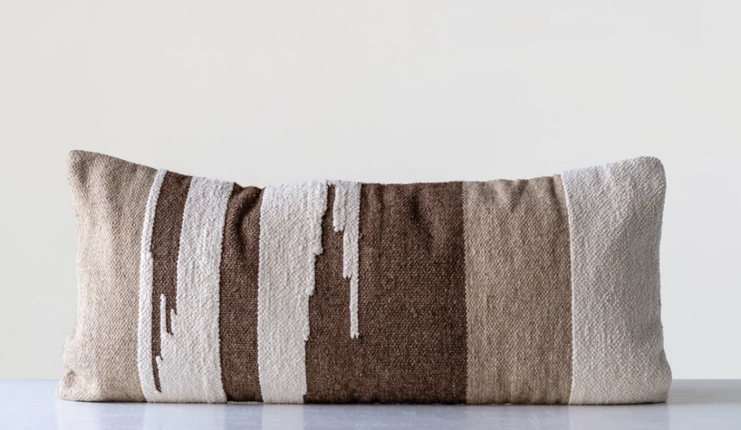 Woven Wool Kilim Lumbar Pillow