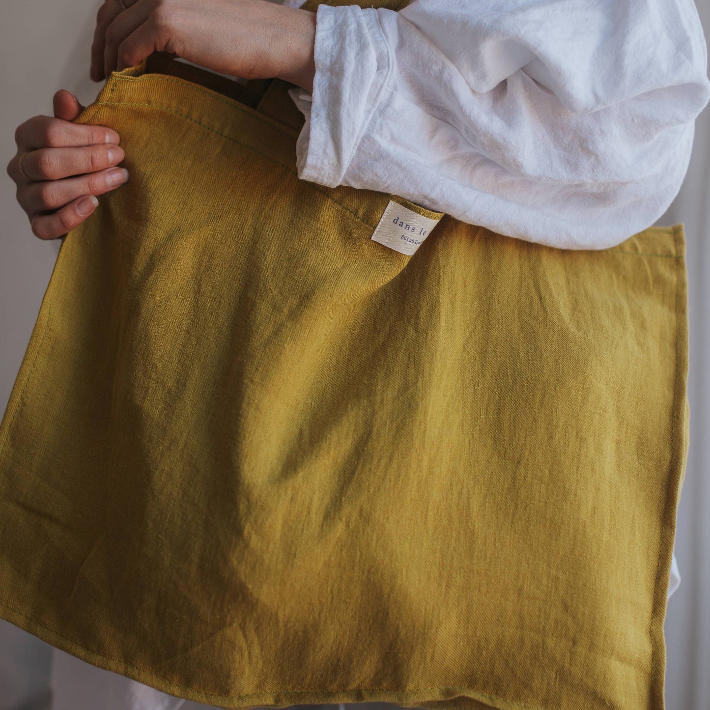 Luxury Linen Tote - Mustard