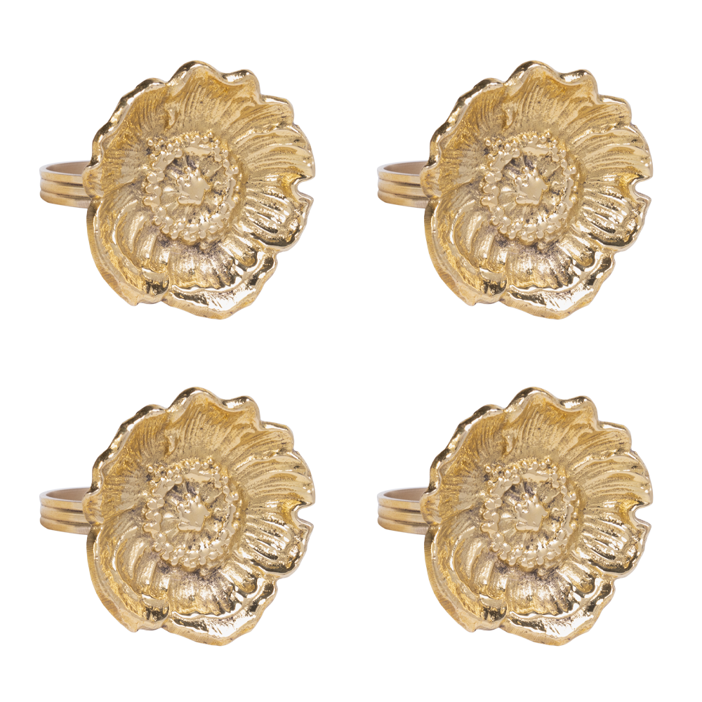 Poppy Napkin Rings -- set of 4