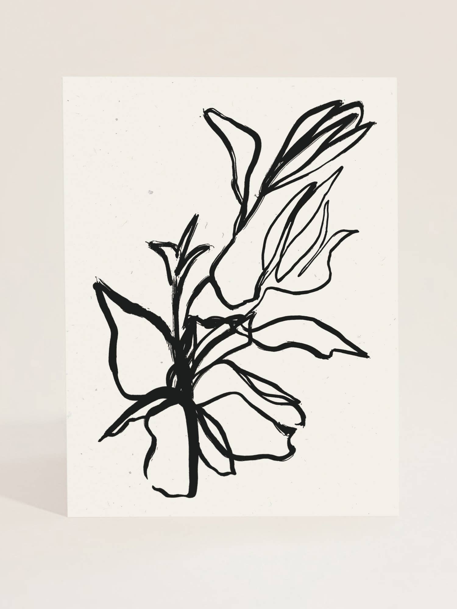 Flora Art Print in Noir