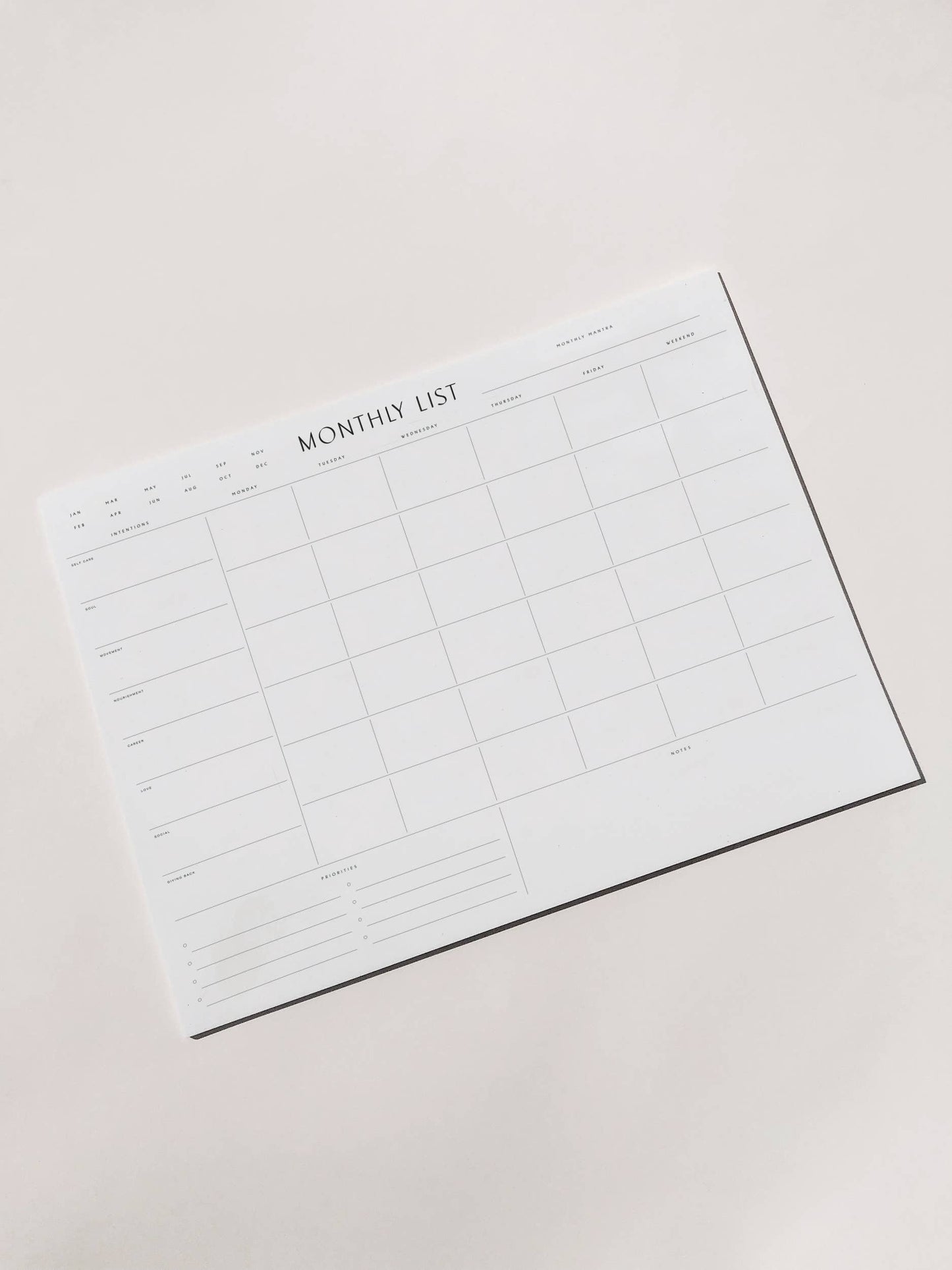 Monthly List Pad