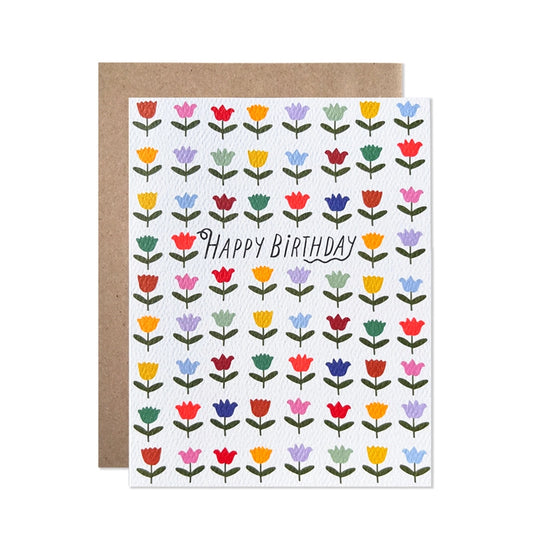 Happy Birthday Rainbow Tulips