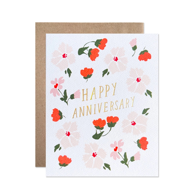 Gold Leaf Anniversary Card